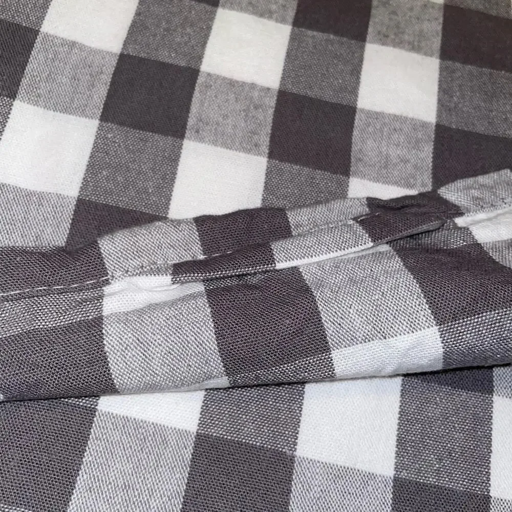 “One Hot Mama” Embroidered Tea Towel Gray/White Checked New